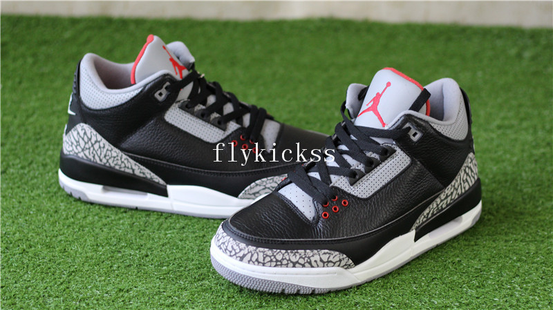 Authentic Air Jordan 3 Retro Black Cements Nike Bottom